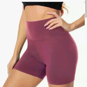 BUNDLE OF 2  biker yoga shorts - mauve and navy